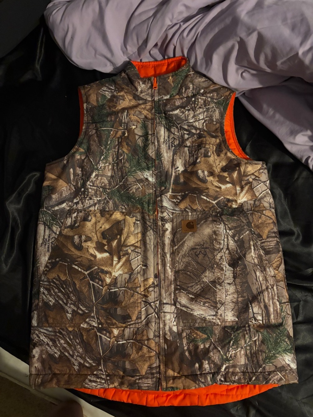Carhartt Realtree Camo Vest with Orange Liner
